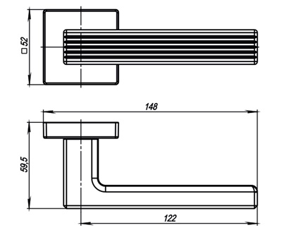 РУЧКА РАЗДЕЛЬНАЯ LINE USQ6 SN-3 МАТОВЫЙ НИКЕЛЬ