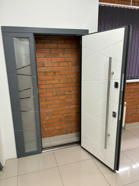 МЕТАЛЛИЧЕСКАЯ ДВЕРЬ МОДЕЛЬ МВ28 ЭМАЛЬ БЕЛАЯ (ДВУХСТВОРЧАТАЯ)